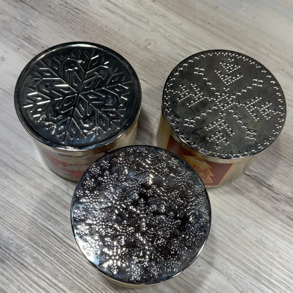 Lot 3 - Bath & Body Works Scented Candle 2 Salted Caramel 1 Merry Cookie 14.5oz